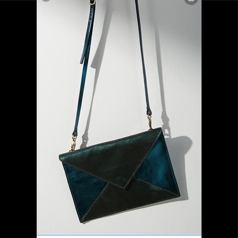 Neuville Leather Metallic Postcard Crossbody